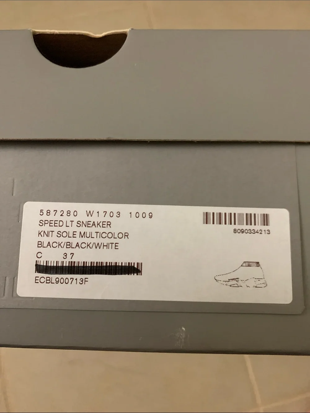 Balenciaga Black Knit Sock Runner with White Logo - Picture 2 of 4